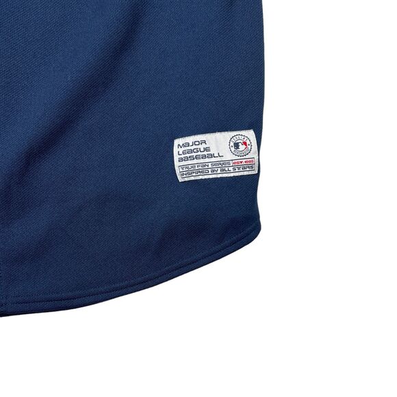 MLB Cleveland Indians VTG Y2K Button Up Baseball Jersey Blue Adult Large - Picture 4 of 6